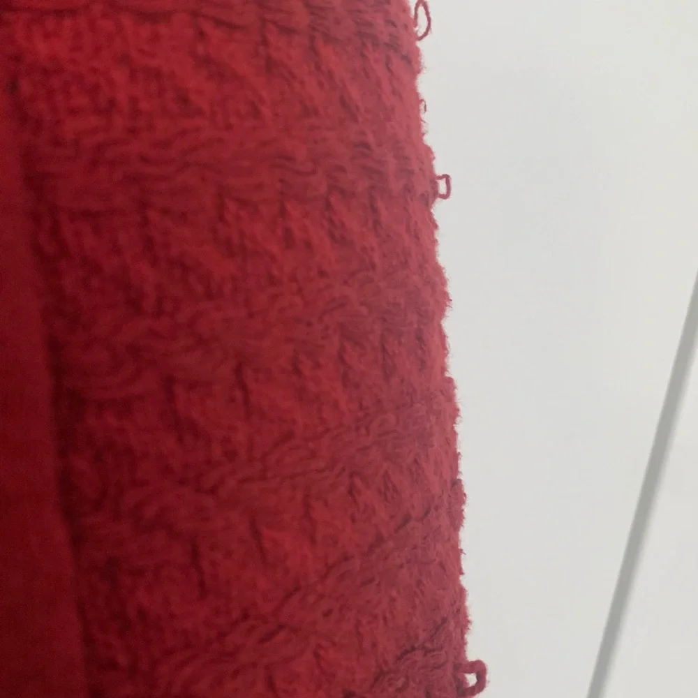 Lucky Brand *Flaw Cardigan Braid Knit Reddish Brown Medium Linen Blend Pockets